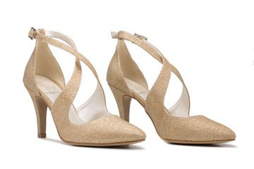 Свадебные туфли, золотые танцевальные туфли на каблуке с ремешками 38