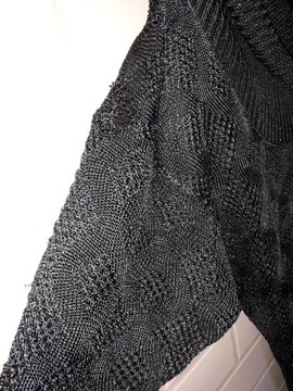 Granatowa ażurowa bluzka cienki sweter Reserved M