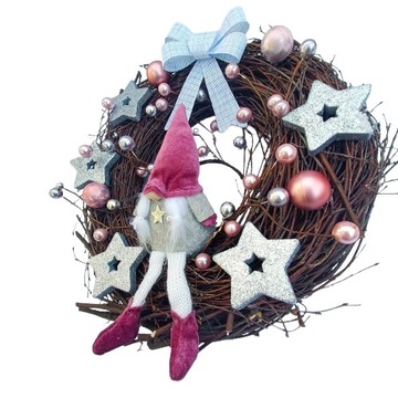 Праздничное новогоднее украшение ТРОЙНОЙ ПОДСВЕЧНИК подарок ко Дню Святого Николая