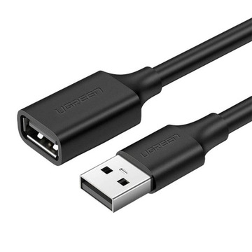 Kabel USB 2.0 Przedłużający Przedłużka UGREEN US103 0.5m (czarny)
