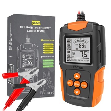 TESTER AKUMUALTORÓW 12V/24V Cyfrowy tester miernik do akumulatorów z LCD