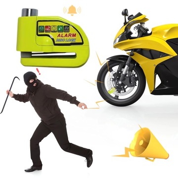 Замок тормозного диска с сигнализацией для мотоциклов и велосипедов. Водонепроницаемый.