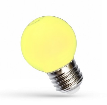 Żarówka LED KULKA E-27 230V 1W żółta
