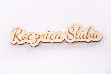Rocznica Ślubu Napis Makrama tabliczka 1,5cmx5,5cm 5szt