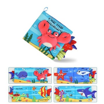 Книга из мятой ткани, ранний синий, красный