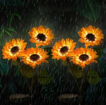 2x САДОВАЯ УЛИЧНАЯ ЛАМПА СОЛНЕЧНАЯ СВЕТОДИОДНАЯ ЛАМПА с цветами ПОДСОЛНУХИ