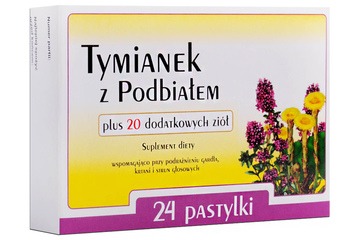 Tymianek i podbiał plus 20 ziół 24 pastylki do ssania