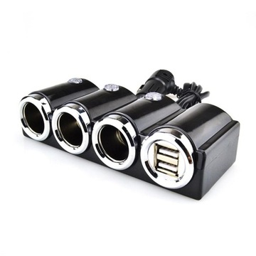 ROZDZIELACZ ROZGAŁĘŹNIK ZAPALNICZKI 120W 2xUSB LED