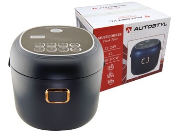 Ryżowar samochodowy 2l Multicooker 12V 24V TIR BUS LCD timer