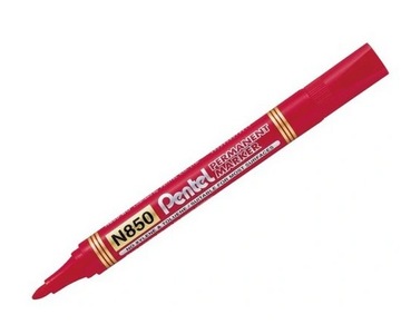 Marker wodoodporny N850 okrągły PENTEL czerwony