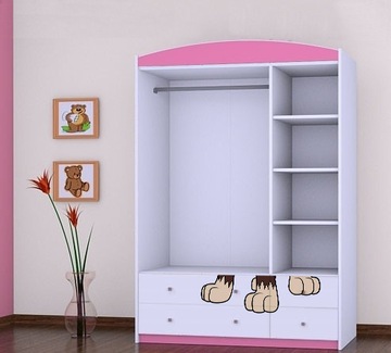 SZAFA HAPPY SZ09-A - RÓŻOWA - HAPPYBABIES_PL