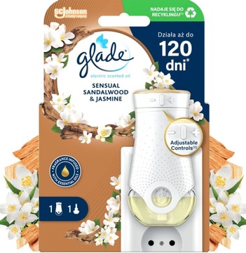 GLADE ELEKTRYCZNY ODŚWIEŻACZ POWIETRZA + WKŁAD DRZEWO SANDAŁOWE JAŚMIN 20ML