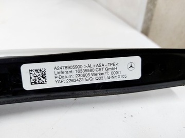 MERCEDES EQB N243 X243 23R. STŘEŠNÍ NOSIČ STŘEŠNÍ LEVÝ CHRÓM A2478905900