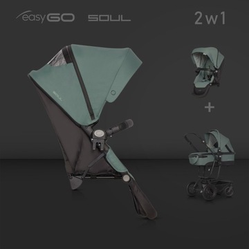 EasyGo Soul Rose 1в1 детская коляска + поясная сумка