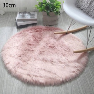 Round Plush Carpet Thick Fluffy Rug For Living