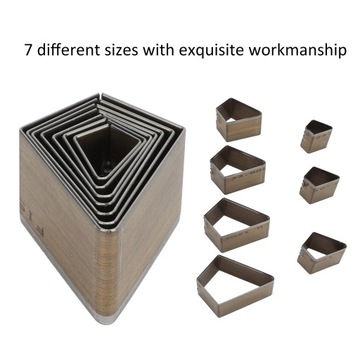 7шт. Кожаная высечка, полая штамповочная форма, трапеция 7 EM