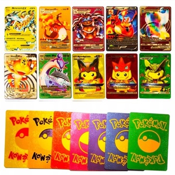 KARTY POKEMON Vmax GX KOLOROWE ZŁOTE ZESTAW 55szt
