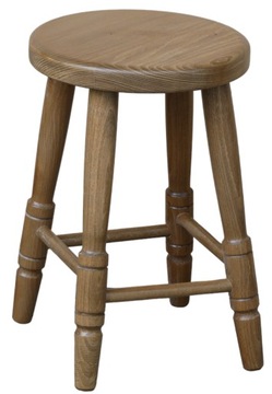 TABORET KUCHENNY BUKOWY SOLIDNY okrągły kolor dąb