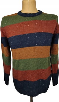 Pull & Bear Kolorowy SWETER w PASKI Pullover M