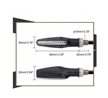 Kierunkowskazy kierunki dynamiczne 12 LED 4 szt