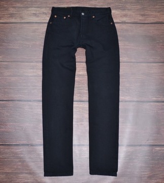 LEVIS 501 LEGENDARY STRAIGHT BLACK SPODNIE JEANS MEN 30/30