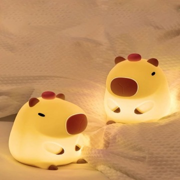 КАПИБАРА НОЧНАЯ ЛАМПА СИЛИКОНОВАЯ USB LED СЕНСОРНАЯ ЛАМПА ДЕКОР СПАЛЬНИ ПОДАРОК
