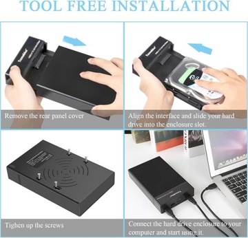 Чехол для жесткого диска 3,5/2,5 дюйма USB 3.0 для SATA и жестких дисков с USB-кабелем