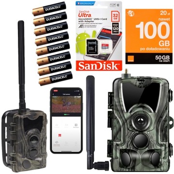 Fotopułapka Denver WCL-8040 + SIM 50GB KARTA 8x AA