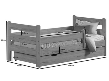 ДЕРЕВЯННАЯ ДЕТСКАЯ КРОВАТЬ KACPER 160X80 ДУБ