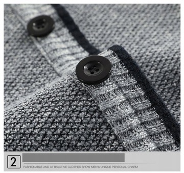 Sweter męski kardigan rozpinany na guziki gruby
