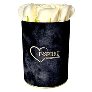 ЦВЕТОЧНАЯ КОРОБКА С МЫЛЬНЫМИ ЦВЕТАМИ ПОДАРОЧНЫЕ ЦВЕТЫ МЫЛЬНЫЕ РОЗЫ ВЕЛЮРОВАЯ КОРОБКА