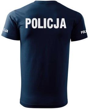 Bawełniana koszulka odblaskowa T-shirt wz. POLICJA