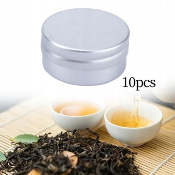 10 круглых алюминиевых банок на винтах с