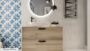 LUSTRO ŁAZIENKOWE OKRĄGŁE LED PODŚWIETLANE 80 CM