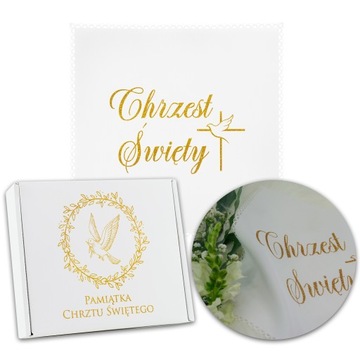 ELEGANCKA SZATKA do CHRZTU KRYSZTAŁOWE ZDOBIENIE