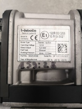 WEBASTO THERMO TOP EVO MERCEDES A2055003600 ДИЗЕЛЬ