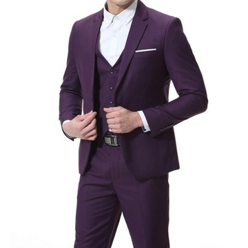 Garnitur męski modna nowość męska butik rekreacyjny Slim jednolity kolor fo