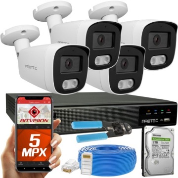 Digitální Monitorování 4 Kamery Ip 5MEGA Na Šroubovací disk Hdd 2TB bitvision