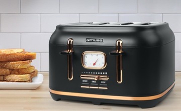 ВИНТАЖНЫЙ ТОСТЕР ЧЕРНЫЙ MUSE MS-131BC 1800ВТ 4 СЛОТА