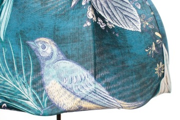 Абажур с бантом, ПТИЦЫ, ЛИСТЬЯ, 39 см темный фон