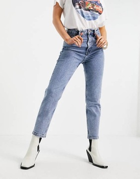STRADIVARIUS NIEBIESKIE KLASYCZNE MOM JEANS (32)