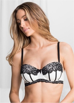 Белый/черный бюстгальтер с чашками R 70 E