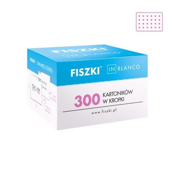 Czyste FISZKI IN BLANCO 300 sztuk – różowe kartoniki w kropki
