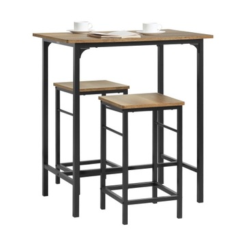 SoBuy Zestaw 3-częściowy Stół z krzesłami do jadalni kuchni OGT10-PF