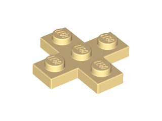 Lego 15397 płytka 3x3 krzyż piaskowy 1 szt NOWY