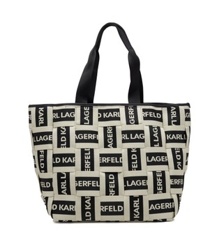 Karl Lagerfeld torebka shopper tkanina beżowy