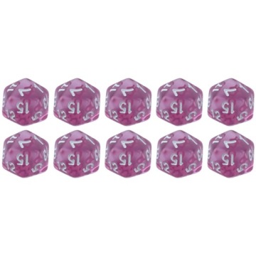 ZESTAW 10 KOSTEK K20 RPG NIBYLANDIA KOŚĆ DWUDZIESTOŚCIENNA