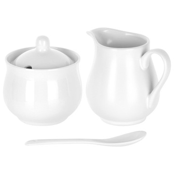 Набор SUGAR BOWL MILKER SPOON, сахарница, молоко, белый
