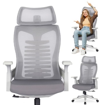 Krzesło Obrotowe Biurowe Fotel Obrotowy Ergonomiczny Biurowy CARET 2 Szary