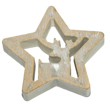 Drewniana rustykalna gwiazda 11 cm ozdoba świąteczna do stroików kompozycji